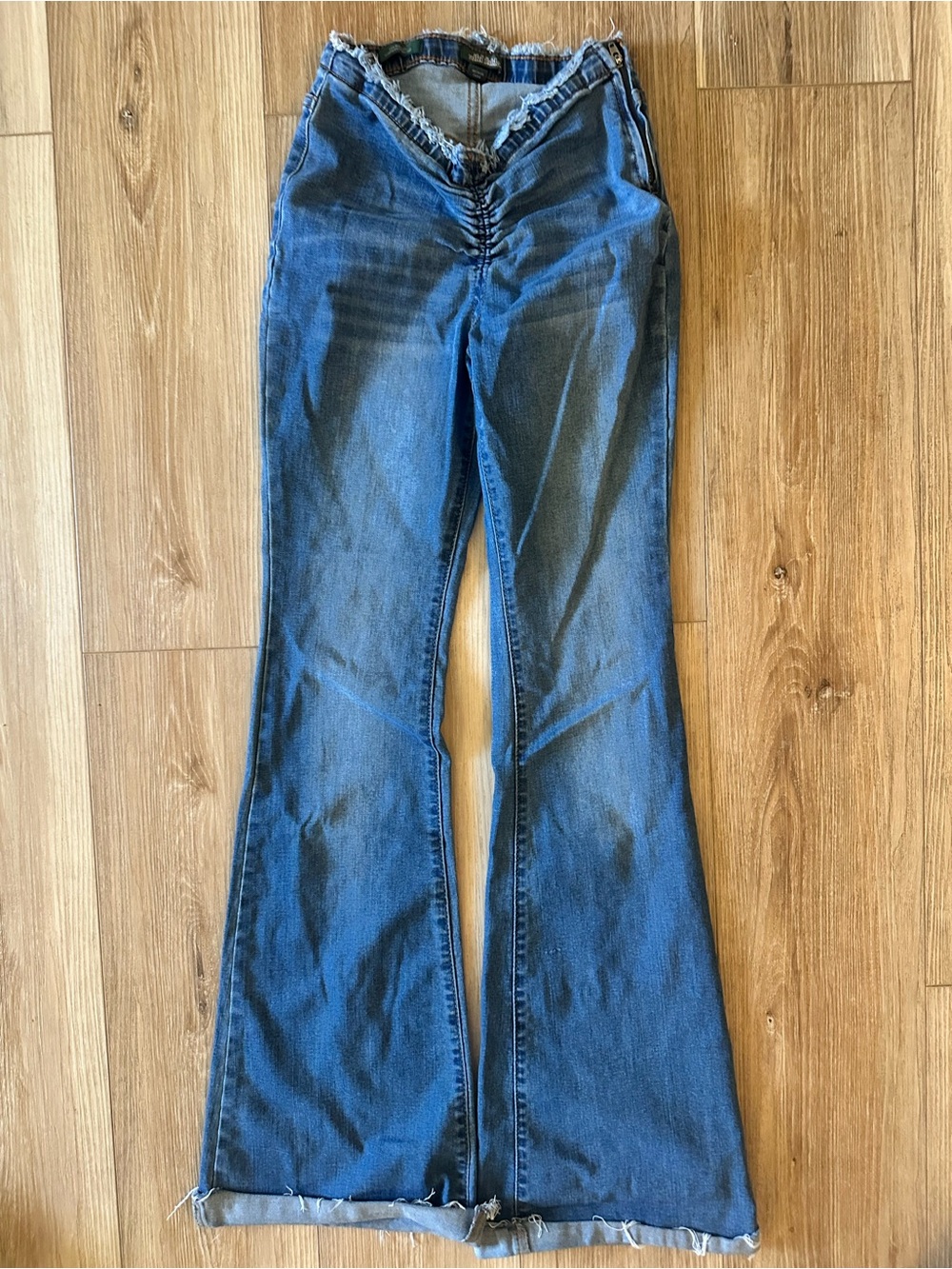 Wild Fable Ruched Scrunch Front Flare Jeans 00